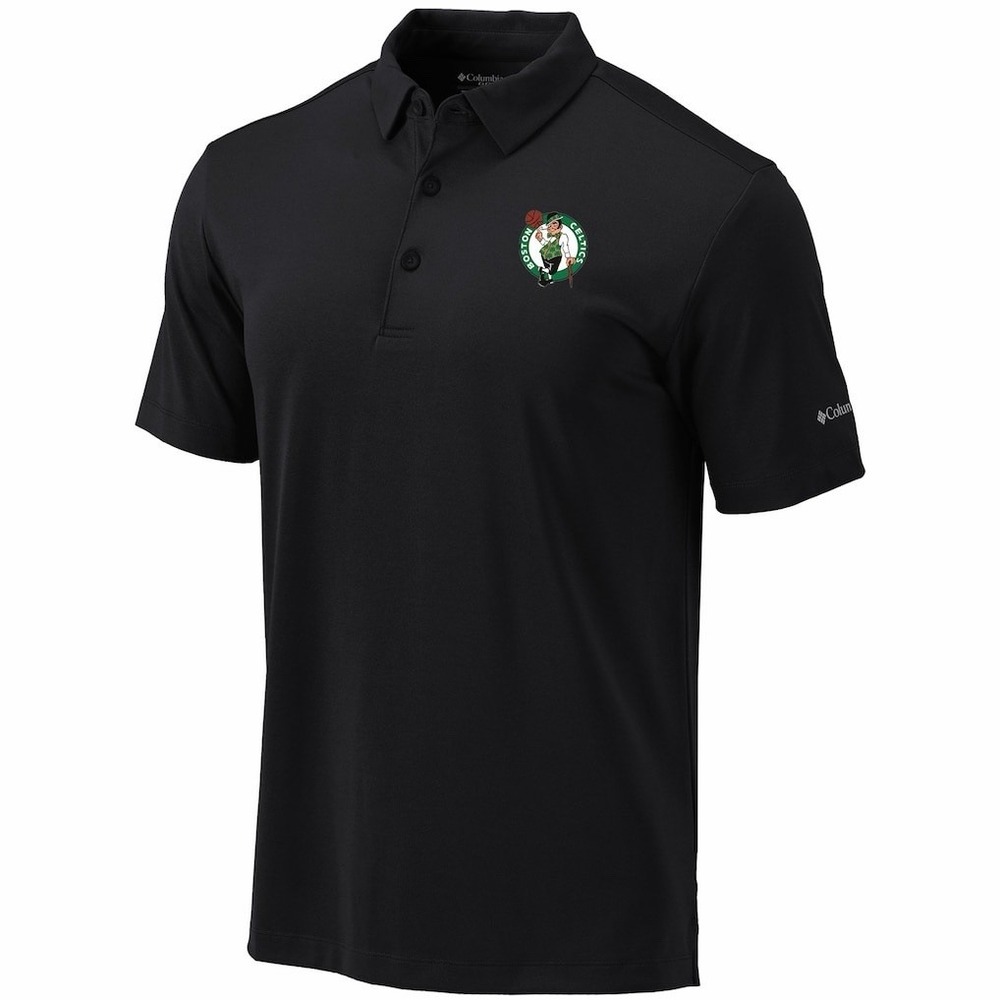 Men's Columbia Black Boston Celtics Omni-Wick Drive Polo